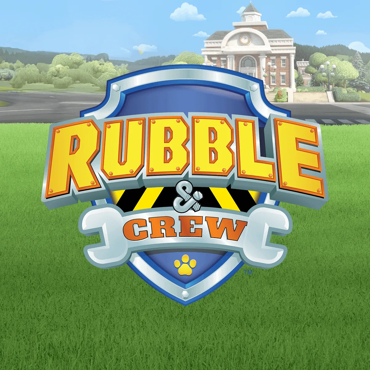 Oficiální logo Rubble a jeho parta funkční stavební vozidlo Motor